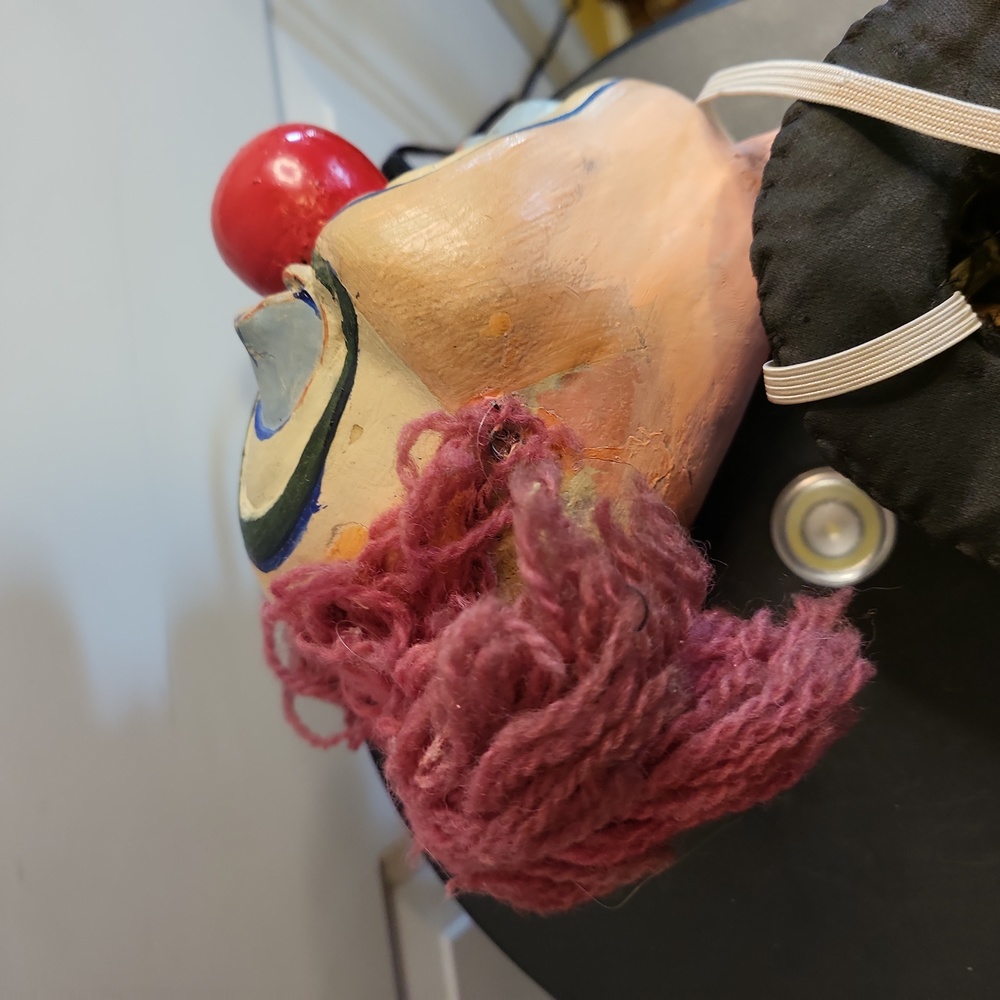 Antique Hand Carved and Painted Puppet Clown Head 🤡 - Picture 10 of 14